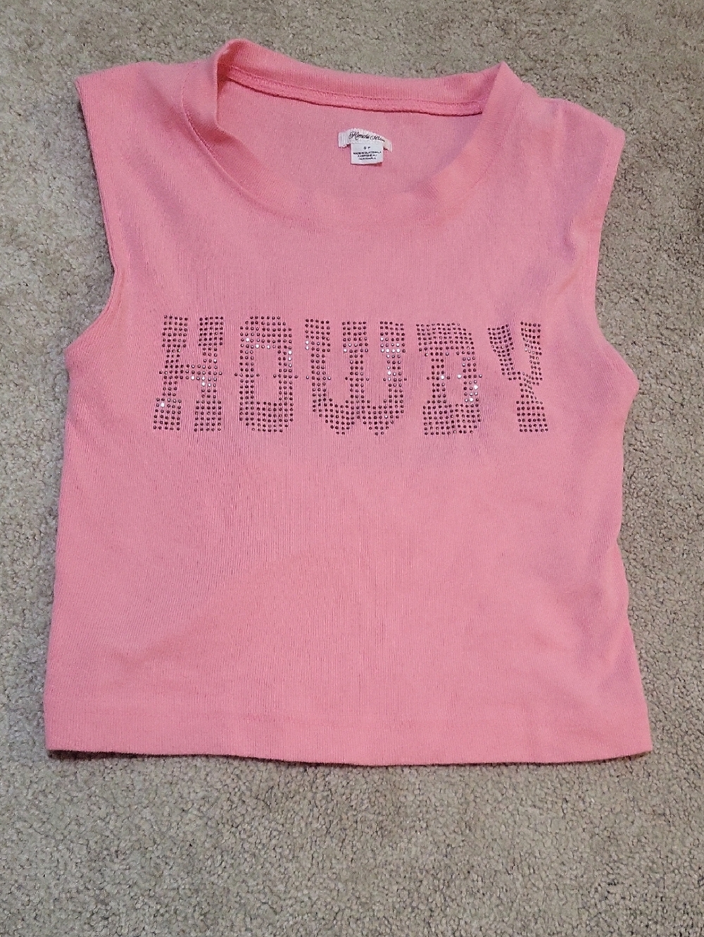 Pink Rhinestone HOWDY Tank Top